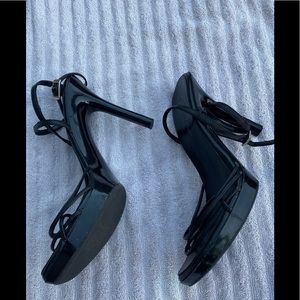 Charlotte Russe black strappy 4”heels size 8